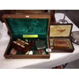 2 wooden boxes of collectable items