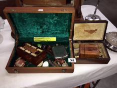 2 wooden boxes of collectable items