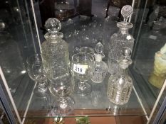 A mixed lot of glass ware including decanters