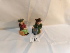 2 miniature hand painted Toby jugs being Oliver Twist and The Artful Dodger