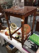 An oak barley twist leg occasional table