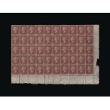 Great Britain - QV (line engraved) : (SG 40) 1856-58 perf 14 1d rose-red, plate 34, SE corner