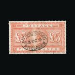 Great Britain - QV (surface printed) : (SG 137) 1867-83 £5 orange, BG, well centred, lovely crisp