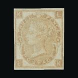 Great Britain - QV (surface printed) : (SG (103)) 1867-80 3d pale rose, plate 4, LK, an IMPERF PLATE