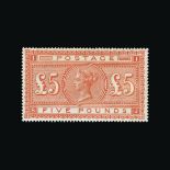 Great Britain - QV (surface printed) : (SG 137) 1867-83 £5 orange, BJ, well centred, some trivial