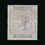 Great Britain - QV (surface printed) : 1883-84 blued paper 2s6d lilac, NA, well centred, m.m. Very