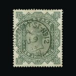 Great Britain - QV (surface printed) : (SG 131) 1867-83 wmk Anchor 10s grey-green, on blued paper,