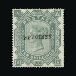 Great Britain - QV (surface printed) : (SG 128s) 1867-83 wmk Maltese Cross 10s greenish-grey, AA,