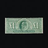 Great Britain - KEVII : (SG 320) 1911-13 SH £1 deep green, h/r, fine m.m. Cat £2000 (image