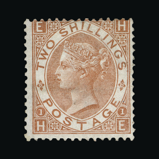 Great Britain - QV (surface printed) : (SG 121) 1867-80 2s brown, HE, cut-down and reperfed wing
