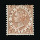 Great Britain - QV (surface printed) : (SG 121) 1867-80 2s brown, HE, cut-down and reperfed wing