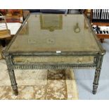 Fine Continental style Coffee Table, the top and sides painted marbled green, red and gold, with