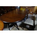 Rossmore mahogany extendable Dining Table, with oval ends and a set of 6 Mahogany Dining Chairs (