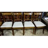 Matching Set of 4 Empire Style Rosewood Side Chairs, with brass mounts and lyre insert backs,