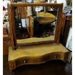 Edw. Inlaid Mahogany Toilet Mirror, with 1 base drawer, on raised feet, 20”w x 20”h