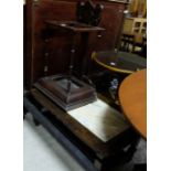 Mahogany Low Stick Stand (varnished) & oak coffee table with marble insert (2)