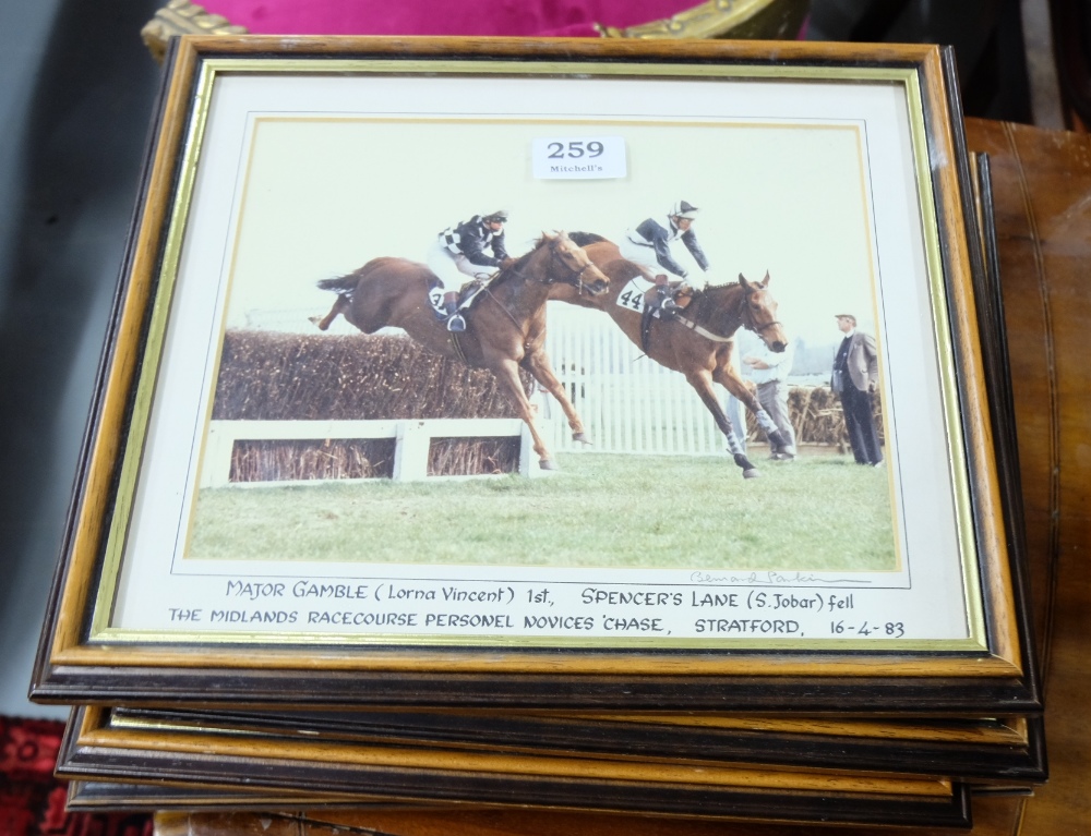 Set 6 Framed Horse Racing Photographs by Bernard Parkinson (Cheltenham Photographer), from the