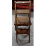 Mahogany Fold-over Library Chair/Steps