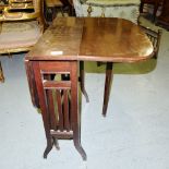 Mahogany Sutherland Table, on tapered legs, 2ft wide