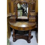 Victorian Burr Walnut Dressing Table with mirror back (for restoration)