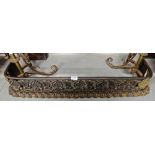 Ornate Heavy Metal Fender, with raised gallery of continual acanthus patterns, with brass corners,