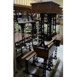 Pair of School Desks, on metal bases (ex-Presentation Convent, Thurles)