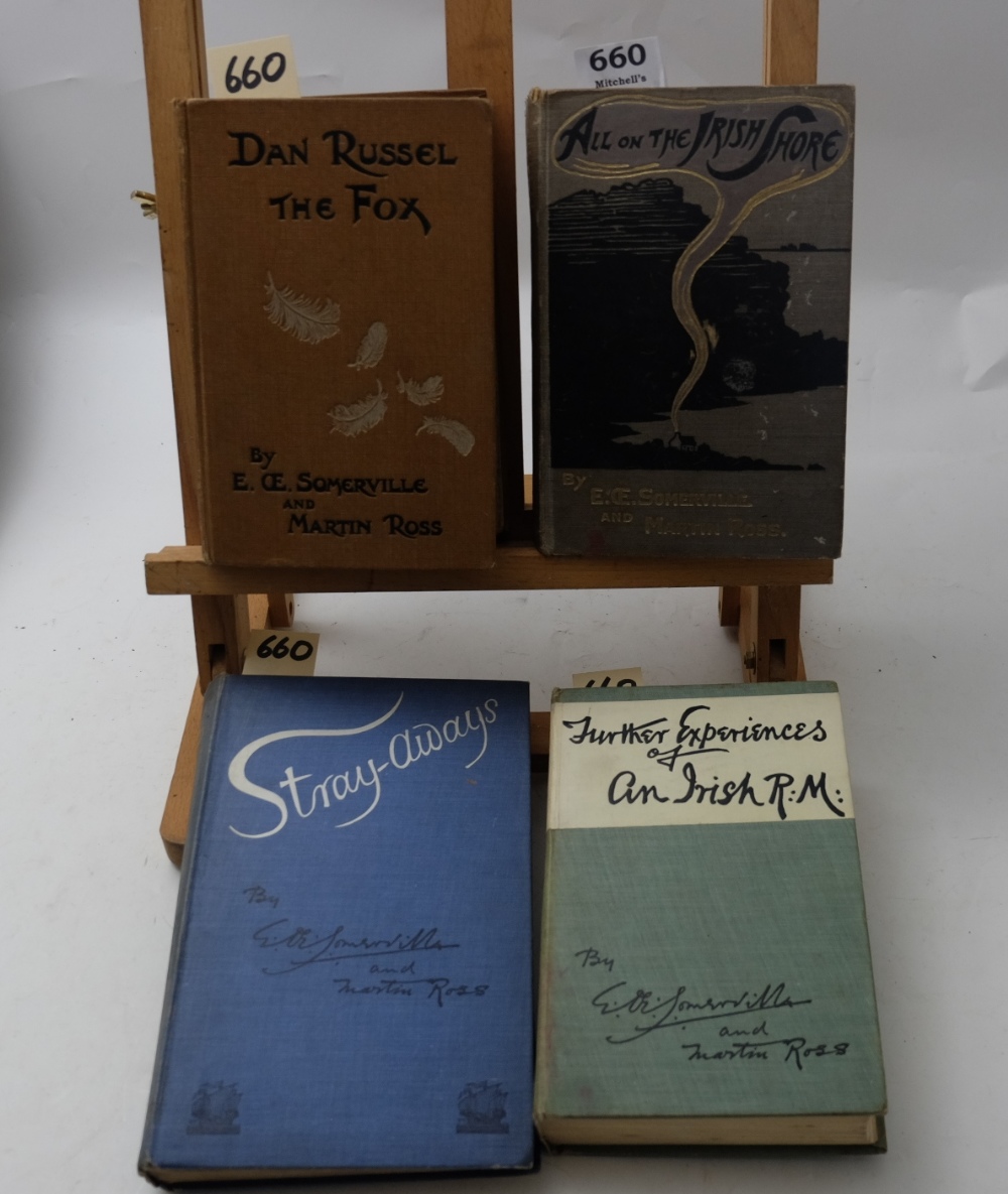 4 Books: 1) Dan Russel the Fox. Somerville and Ross. Methuen 1911. 4th Ed. brown cloth covers & (