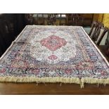 Ivory Ground Kashmir Floor Rug, with central medallion design (as new),   m x   m