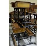 Pair of School Desks, on metal bases (ex-Presentation Convent, Thurles). With option of 12 more