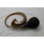 Brass car horn (Indian), with pump (damaged)