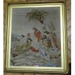 Large Victorian Needlepoint – Jesus with his Disciples, in a moulded gilt frame, 44”w x 50”h