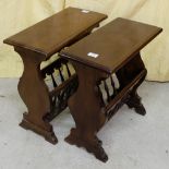 Matching Pair of Modern Mahogany Magazine Racks, 20” w x 20”h