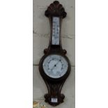 Edw. Aneroid Barometer in Oak Frame, 30”h