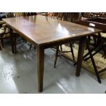 Country Oak Kitchen Table, with a rectangular top and tapered legs, 5ft6”x 3ftw (matches lot 2)