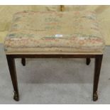 Edw. Walnut Dressing Stool, with gilt detail (for re-covering)