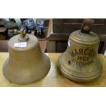 2 Bells – 1 brass stamped “Marconi”, 1 copper