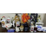 Large collection of pub advertising bottles, mugs etc – Burdon’s Gin, Bulmers, Welsh (22 approx)