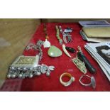 Group of jewellery – 4 silver bracelets (2 with gem stones), 5 pendants, 2 rings & Indian