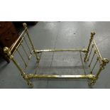 Miniature Victorian style brass bed, with base, 2ftw x 18.5”h