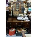 Mahogany Dressing Table with 3 section mirror back, on Queen Ann legs, with 4 drawers, 42”w