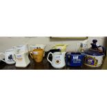 12 pub advertising water jugs – Black and White, Martell etc