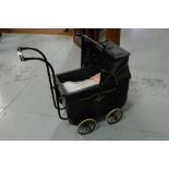 Victorian Dolls Pram, on sprung base with 4 small wheels – 17.5”w x 24”h