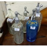 5 Victorian Soda Syphon’s, incl. 1 blue