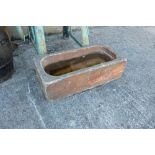 Terracotta rectangular water trough, stamped “Eglinton”, 35”w