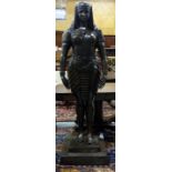 Life Sized Bronze Model of an Egyptian Woman in traditional costume, on a square base (22” x 29”