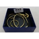 2 x 9ct gold lady’s bangles & 3 pairs of gold drop earrings (5)