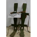 Pair of Old Metal Bone Splints, painted green, each 26”h