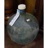 Large round water distillery bottle with cap