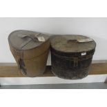 2 hat boxes – 1 canvas (with top hat inside), 1 tin