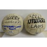 2 O’Neills All Ireland Footballs – marked “Laois” &” Tipperary Ladies Junior Team”
